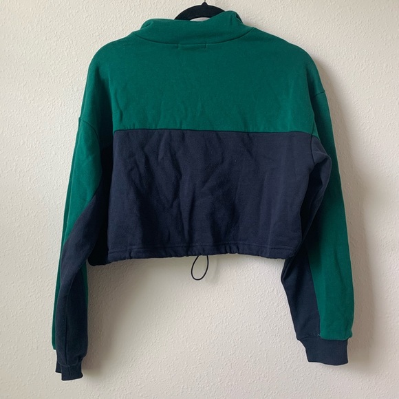 Forever 21 Colorblock Cropped Quarter Zip NWT - Picture 3 of 3
